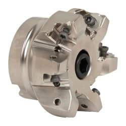 Seco - 6 Inserts, 2-1/2" Cut Diam, 3/4" Arbor Diam, 0.295" Max Depth of Cut, Indexable Square-Shoulder Face Mill - 0/90° Lead Angle, 1.57" High, XNEX 0806.. Insert Compatibility, Through Coolant, Series Square 6 - Apex Tool & Supply