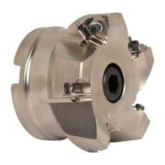 Seco - 5 Inserts, 3" Cut Diam, 1" Arbor Diam, 0.295" Max Depth of Cut, Indexable Square-Shoulder Face Mill - 0/90° Lead Angle, 1.97" High, XNEX 0806.. Insert Compatibility, Through Coolant, Series Square 6 - Apex Tool & Supply