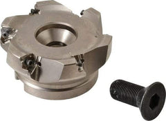 Seco - 6 Inserts, 4" Cut Diam, 1-1/2" Arbor Diam, 0.295" Max Depth of Cut, Indexable Square-Shoulder Face Mill - 0/90° Lead Angle, 1.97" High, XNEX 0806.. Insert Compatibility, Through Coolant, Series Square 6 - Apex Tool & Supply