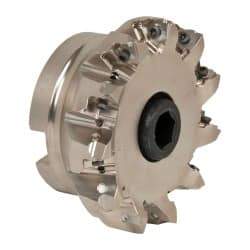 Seco - 11 Inserts, 4" Cut Diam, 1-1/2" Arbor Diam, 0.295" Max Depth of Cut, Indexable Square-Shoulder Face Mill - 0/90° Lead Angle, 1.97" High, XNEX 0806.. Insert Compatibility, Through Coolant, Series Square 6 - Apex Tool & Supply