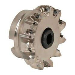 Seco - 11 Inserts, 4" Cut Diam, 1-1/2" Arbor Diam, 0.295" Max Depth of Cut, Indexable Square-Shoulder Face Mill - 0/90° Lead Angle, 1.97" High, XNEX 0806.. Insert Compatibility, Through Coolant, Series Square 6 - Apex Tool & Supply