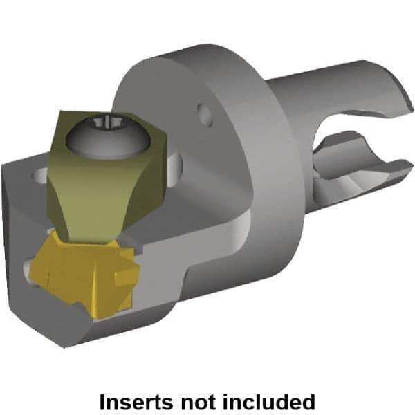 Kennametal - NG2R Insert, 20mm Head Length, Modular Grooving Cutting Unit Head - Left Hand Cut, System Size KM2016, Through Coolant, Series Micro Top Notch - Apex Tool & Supply