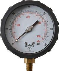 Winters - 4" Dial, 1/4 Thread, 0-60 Scale Range, Pressure Gauge - Lower Connection Mount, Accurate to 1% of Scale - Apex Tool & Supply