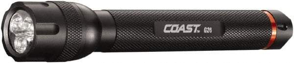 Coast Cutlery - White LED Bulb, 120 Lumens, Industrial/Tactical Flashlight - Black Aluminum Body, 2 AA Alkaline Batteries Included - Apex Tool & Supply