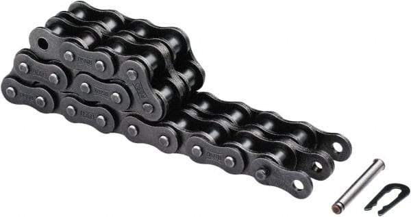 U.S. Tsubaki - 3/4" Pitch, ANSI 60, Solid Roller Chain - Chain No. 60, 15,489 Lb. Capacity, 15/32" Roller Diam, 1/2" Roller Width - Apex Tool & Supply