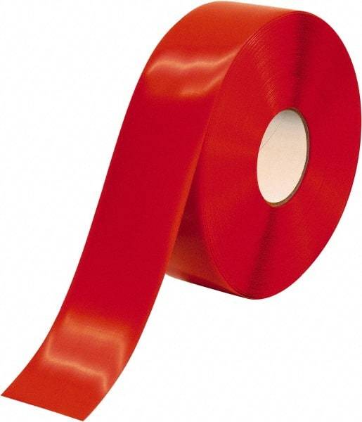 PRO-SAFE - Red Solid Color PVC Tape - 3" Wide x 100' Long x 50 mil Thick, General Traffic - Apex Tool & Supply