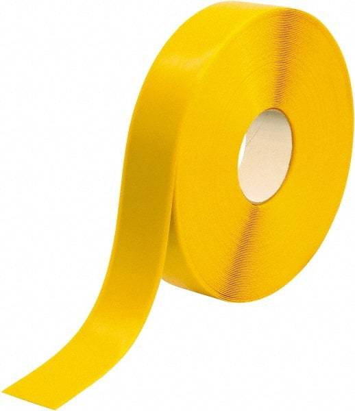 PRO-SAFE - Yellow Solid Color PVC Tape - 2" Wide x 100' Long x 50 mil Thick, General Traffic - Apex Tool & Supply