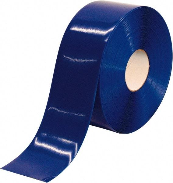 PRO-SAFE - Blue Solid Color PVC Tape - 4" Wide x 100' Long x 50 mil Thick, General Traffic - Apex Tool & Supply