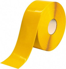 PRO-SAFE - Yellow Solid Color PVC Tape - 4" Wide x 100' Long x 50 mil Thick, General Traffic - Apex Tool & Supply
