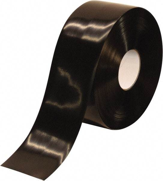 PRO-SAFE - Black Solid Color PVC Tape - 4" Wide x 100' Long x 50 mil Thick, General Traffic - Apex Tool & Supply