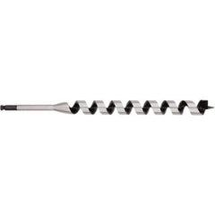 Irwin - 1-1/4", 7/16" Diam Hex Shank, 17" Overall Length with 15" Twist, Ship Auger Bit - Apex Tool & Supply