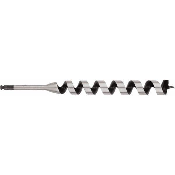 Irwin - 1-3/8", 3/8" Diam Hex Shank, 17" Overall Length with 15" Twist, Ship Auger Bit - Apex Tool & Supply