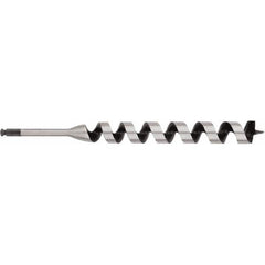 Irwin - 1-3/8", 3/8" Diam Hex Shank, 17" Overall Length with 15" Twist, Ship Auger Bit - Apex Tool & Supply