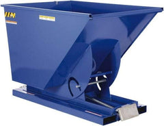 Vestil - 4,000 Lb Load Capacity, 1-1/2 Cu Yd, Steel Self-Dumping Hopper - 43-9/16" Wide x 68-3/8" Long x 51-13/16" High, Blue - Apex Tool & Supply