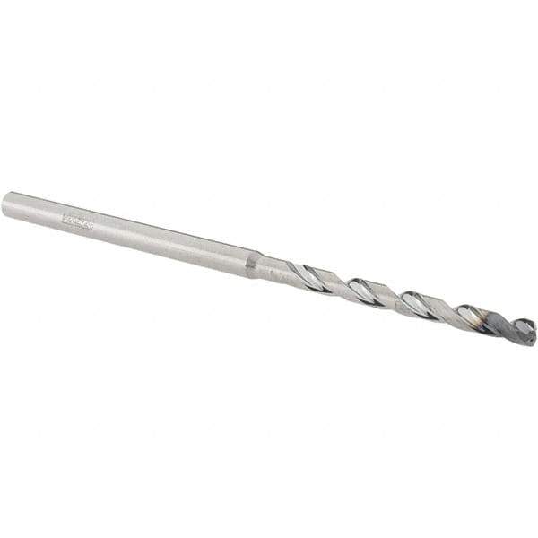 Walter-Titex - 2.5mm, 140° Point, Solid Carbide Micro Drill Bit - 67mm OAL, 29mm Flute Length, 3mm Shank Diam, Series A6489AMP - Apex Tool & Supply
