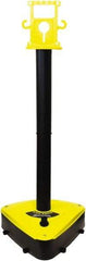 PRO-SAFE - 46-1/2" High, 3" Pole Diam, Warning Post - 55-1/4" Base Diam, Triangle Plastic Base, Black Plastic Post, For Outdoor Use - Apex Tool & Supply