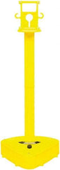 PRO-SAFE - 46-1/2" High, 3" Pole Diam, Warning Post - 55-1/4" Base Diam, Triangle Plastic Base, Yellow Plastic Post, For Outdoor Use - Apex Tool & Supply