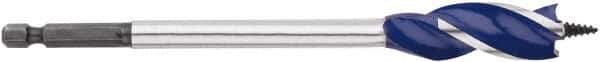 Irwin - 5/8", 1/4" Hex Shank, Bright Finish, High Speed Steel, Spade Blade Drill Bit - 2 Spurs, 6" Overall Length, 4-1/4" Shank Length, No Wire Fishing Hole - Apex Tool & Supply