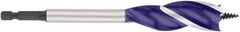 Irwin - 13/16", 1/4" Hex Shank, Bright Finish, High Speed Steel, Spade Blade Drill Bit - 2 Spurs, 6" Overall Length, 4-1/4" Shank Length, No Wire Fishing Hole - Apex Tool & Supply