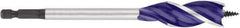 Irwin - 11/16", 1/4" Hex Shank, Bright Finish, High Speed Steel, Spade Blade Drill Bit - 2 Spurs, 6" Overall Length, 4-1/4" Shank Length, No Wire Fishing Hole - Apex Tool & Supply