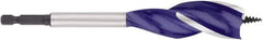 Irwin - 15/16", 1/4" Hex Shank, Bright Finish, High Speed Steel, Spade Blade Drill Bit - 2 Spurs, 6" Overall Length, 4-1/4" Shank Length, No Wire Fishing Hole - Apex Tool & Supply