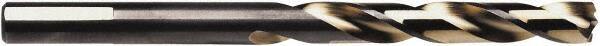 Irwin - 1/2" 135° High Speed Steel Jobber Drill - Oxide/Gold Finish, Spiral Flute, Straight Shank, 6" OAL - Apex Tool & Supply