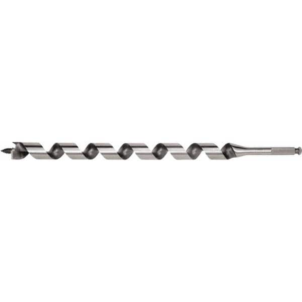 Irwin - 15/16", 7/16" Diam Hex Shank, 18" Overall Length with 15" Twist, Utility Auger Bit - Apex Tool & Supply