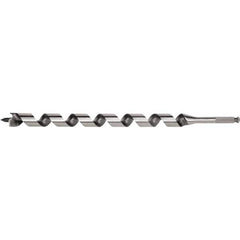 Irwin - 1-1/16", 7/16" Diam Hex Shank, 18" Overall Length with 15" Twist, Utility Auger Bit - Apex Tool & Supply