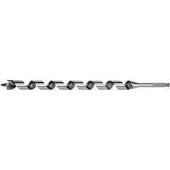 Irwin - 1-1/16", 7/16" Diam Hex Shank, 24" Overall Length with 21" Twist, Utility Auger Bit - Apex Tool & Supply