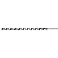 Irwin - 15/16", 7/16" Diam Hex Shank, 29" Overall Length with 24" Twist, Utility Auger Bit - Apex Tool & Supply