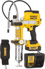 DeWALT - 10,000 Max psi, Flexible Battery-Operated Grease Gun - 16 oz Capacity, Bulk & Cartridge Fill, Includes DCB204 Battery, Fast Charger, Shoulder Strap & Kit Box - Apex Tool & Supply