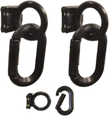 PRO-SAFE - 1-1/2" High x 4" Long x 1-1/4" Wide Barrier Magnet Carabiner Kit - Matte Finish, Black, Use with Plastic Chain - Apex Tool & Supply
