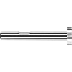 Harvey Tool - 1" Cut Diam, 1/2" Cut Width, 1/2" Shank, Straight-Tooth Woodruff Keyseat Cutter - Exact Industrial Supply