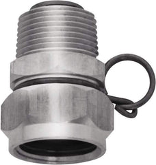 SANI-LAV - 1 Piece, 3/4 GHT & 3/4 GHT MNPT x FGHT, Stainless Steel Reusable Hose Male Swivel Fitting - 3/8" Hose ID x 1-1/4" Hose OD - Apex Tool & Supply