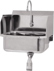 SANI-LAV - 17" Long x 14" Wide Inside, 1 Compartment, Grade 304 Stainless Steel Hands Free Hand Sink - 18 Gauge, 19" Long x 18" Wide x 21" High Outside, 7" Deep - Apex Tool & Supply
