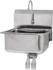 SANI-LAV - 19" Long x 16" Wide Inside, 1 Compartment, Grade 304 Stainless Steel Hands Free Hand Sink - 18 Gauge, 21" Long x 20" Wide x 24" High Outside, 10" Deep - Apex Tool & Supply