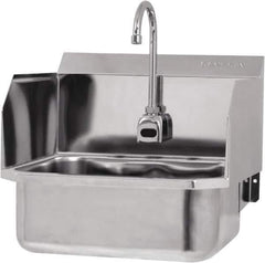 SANI-LAV - 17" Long x 14" Wide Inside, 1 Compartment, Grade 304 Stainless Steel Hands Free Hand Sink - 18 Gauge, 19" Long x 18" Wide x 21" High Outside, 7" Deep - Apex Tool & Supply