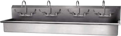 SANI-LAV - 77" Long x 16-1/2" Wide Inside, 1 Compartment, Grade 304 Stainless Steel Hand Sink-Wall Mount - 16 Gauge, 80" Long x 20" Wide x 18" High Outside, 8" Deep - Apex Tool & Supply