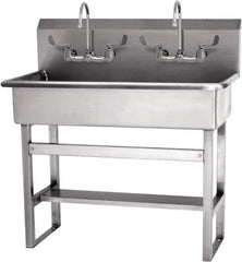 SANI-LAV - 37" Long x 16-1/2" Wide Inside, 1 Compartment, Grade 304 Stainless Steel Hands Free Hand Sink - 16 Gauge, 40" Long x 20" Wide x 45" High Outside, 8" Deep - Apex Tool & Supply
