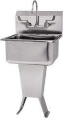 SANI-LAV - 19" Long x 16" Wide Inside, 1 Compartment, Grade 304 Stainless Steel Hand Sink-Pedestal Mount - 18 Gauge, 21" Long x 20" Wide x 46" High Outside, 10" Deep - Apex Tool & Supply