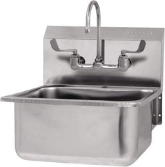 SANI-LAV - 19" Long x 16" Wide Inside, 1 Compartment, Grade 304 Stainless Steel Hand Sink-Wall Mount - 18 Gauge, 21" Long x 20" Wide x 24" High Outside, 10" Deep - Apex Tool & Supply