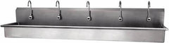 SANI-LAV - 97" Long x 16-1/2" Wide Inside, 1 Compartment, Grade 304 Stainless Steel Hands Free Hand Sink - 16 Gauge, 100" Long x 20" Wide x 18" High Outside, 8" Deep - Apex Tool & Supply