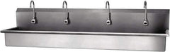 SANI-LAV - 77" Long x 16-1/2" Wide Inside, 1 Compartment, Grade 304 Stainless Steel Hands Free Hand Sink - 16 Gauge, 80" Long x 20" Wide x 18" High Outside, 8" Deep - Apex Tool & Supply