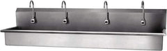 SANI-LAV - 77" Long x 16-1/2" Wide Inside, 1 Compartment, Grade 304 Stainless Steel Hands Free Hand Sink - 16 Gauge, 80" Long x 20" Wide x 18" High Outside, 8" Deep - Apex Tool & Supply