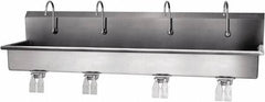 SANI-LAV - 77" Long x 16-1/2" Wide Inside, 1 Compartment, Grade 304 Stainless Steel Hands Free Hand Sink - 16 Gauge, 80" Long x 20" Wide x 18" High Outside, 8" Deep - Apex Tool & Supply