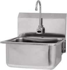 SANI-LAV - 19" Long x 16" Wide Inside, 1 Compartment, Grade 304 Stainless Steel Hands Free Hand Sink - 18 Gauge, 21" Long x 20" Wide x 24" High Outside, 10" Deep - Apex Tool & Supply