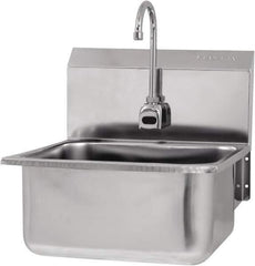 SANI-LAV - 19" Long x 16" Wide Inside, 1 Compartment, Grade 304 Stainless Steel Hands Free Hand Sink - 18 Gauge, 21" Long x 20" Wide x 24" High Outside, 10" Deep - Apex Tool & Supply