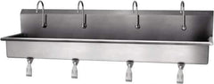 SANI-LAV - 77" Long x 16-1/2" Wide Inside, 1 Compartment, Grade 304 Stainless Steel Hands Free Hand Sink - 16 Gauge, 80" Long x 20" Wide x 18" High Outside, 8" Deep - Apex Tool & Supply