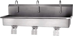 SANI-LAV - 57" Long x 16-1/2" Wide Inside, 1 Compartment, Grade 304 Stainless Steel Hands Free Hand Sink - 16 Gauge, 60" Long x 20" Wide x 18" High Outside, 8" Deep - Apex Tool & Supply