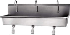SANI-LAV - 57" Long x 16-1/2" Wide Inside, 1 Compartment, Grade 304 Stainless Steel Hands Free Hand Sink - 16 Gauge, 60" Long x 20" Wide x 18" High Outside, 8" Deep - Apex Tool & Supply